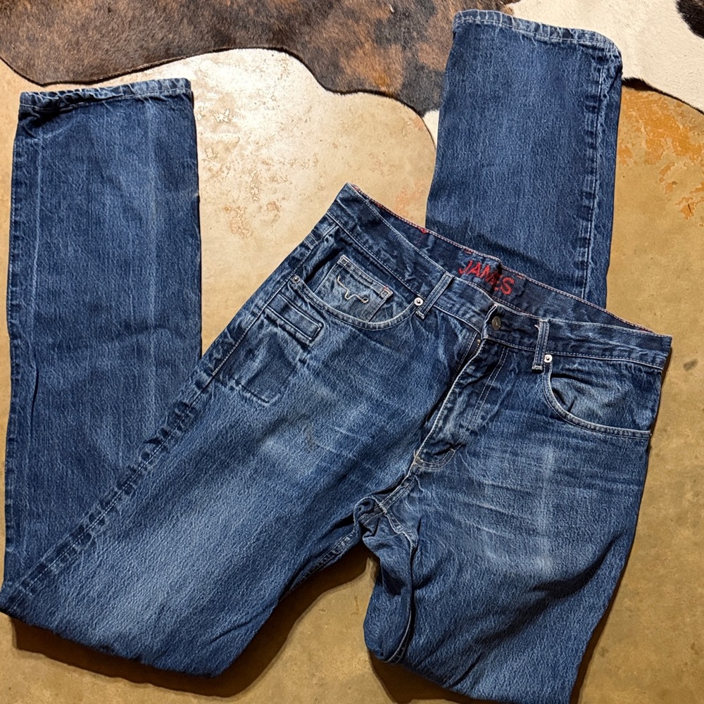 Kimes Ranch Dark Blue Straight Jeans